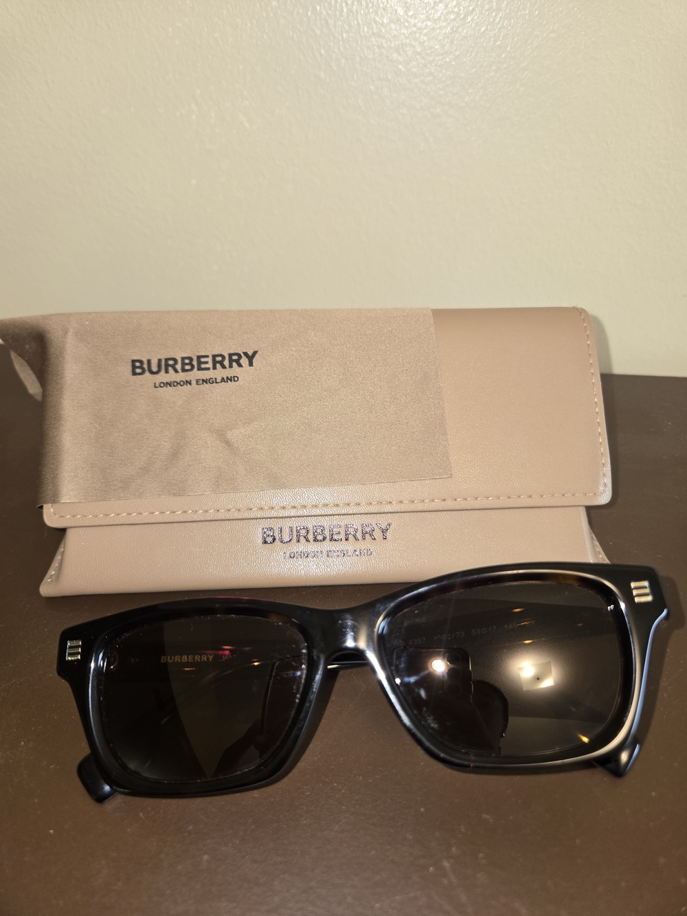 Burberry Black Tortoiseshell Sunglasses with Case